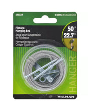 Load image into Gallery viewer, Hillman 121128 Picture Hanging Kit, 2 Sets, 50 lb. Wt. Capacity, 9-Piece